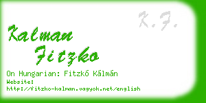 kalman fitzko business card