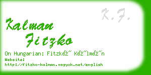 kalman fitzko business card